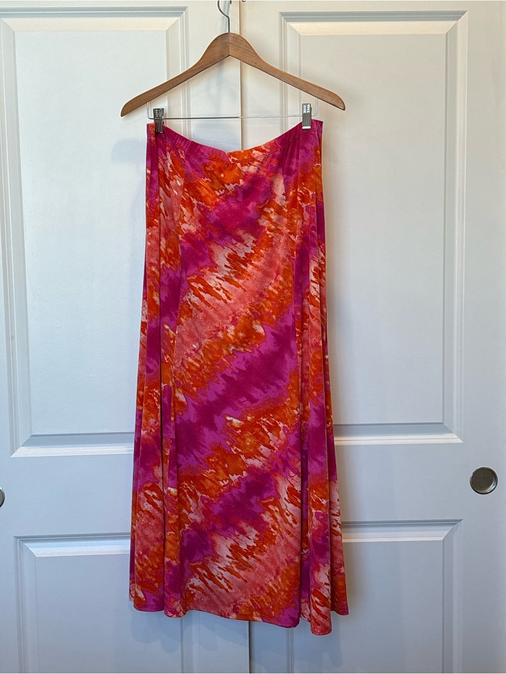 Pink & Orange Tie-Dye Maxi Skirt